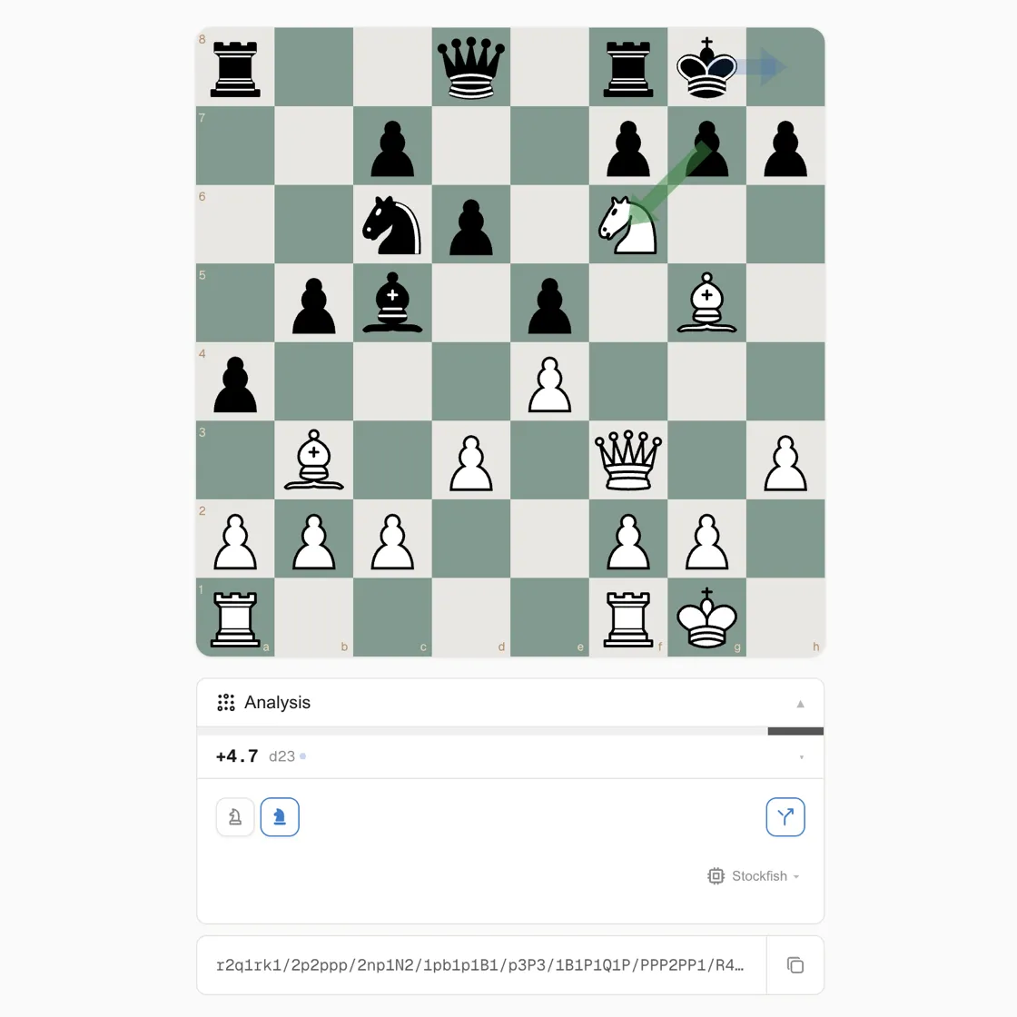 Detected chess position with Stockfish analysis